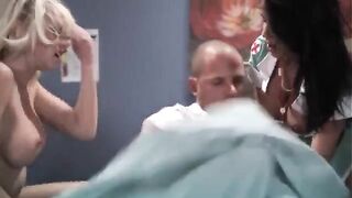 A man fucked two pretty nurses in a steamy encounter