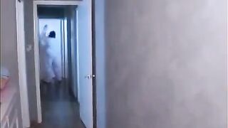 The monster penetrated the mouth of the cute Asian girl