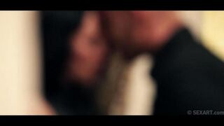 A man completely satisfied the sultry brunette Gina Devine's desires