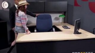Asian guy fucked his secretary at their workplace, it was hard and deep