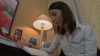Alena teaches English with her ass, showcasing Russian talent