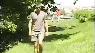 Fingered cock of a man in the hayloft