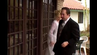 A blonde is fucking with her new husband's best friend
