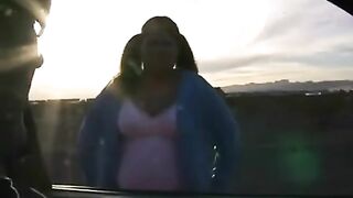 A fat woman with big boobs is ready to do anything for a dick