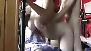 A busty redhead loves to get fucked in her asshole at home