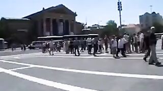 Public sex with a young model, almost caught in a compromising spot