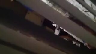 Shooting a hidden camera while his neighbors have sex