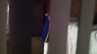Shooting a hidden camera while his neighbors have sex