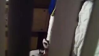Shooting a hidden camera while his neighbors have sex