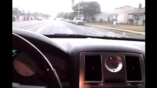 The beautiful girl is sucking a cock of her friend in the car