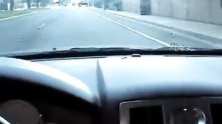 The beautiful girl is sucking a cock of her friend in the car