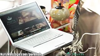 Babe gets fucked by a Chinese guy with a nice cock during massage