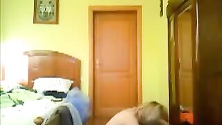Peeping Tom catches a girl in the act of masturbation