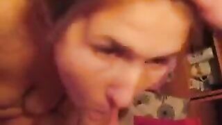 The man finished in the mouth of a girlfriend who loves to suck dick