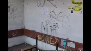 The girl is not embarrassed to do a blowjob in public places, watching passers-by