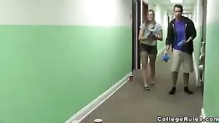 Young libertines are fucking in a closed room