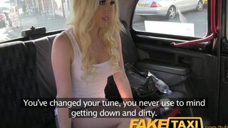 A blonde girl paid for her trip in a very personal way