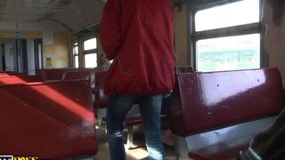 A train stop turned into a passionate group scene