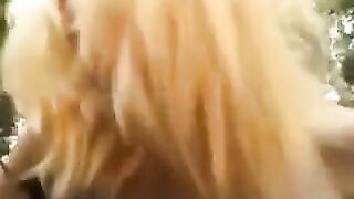 Skinny teen makes a blowjob in the park to earn money