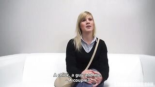 25-year-old Czech woman fucks at her first porn casting