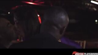 Brunetochka takes two black guys with great pleasure
