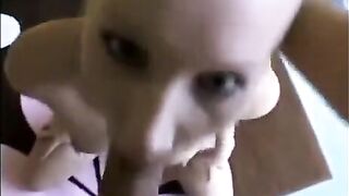 Girl makes deep blowjob and sucks cock well