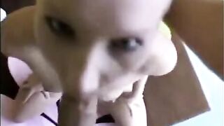 Girl makes deep blowjob and sucks cock well