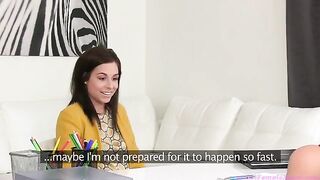 Girlfriend of the agent has sex with another girl in casting