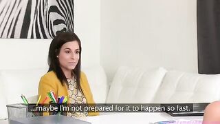 Girlfriend of the agent has sex with another girl in casting