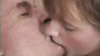 The grandfather pulled his finger to his granddaughter's hole