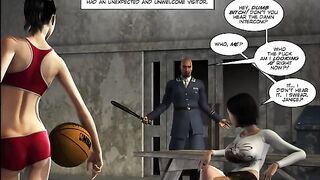 The girl is a shameless bitch in this adult comic book world