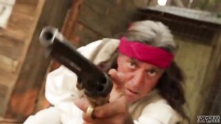 A cowboy punished a girl but licked her pink clitoris with passion