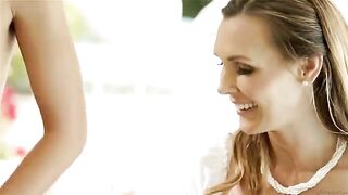 Three girlfriends chatted about their sexual life and got intimate