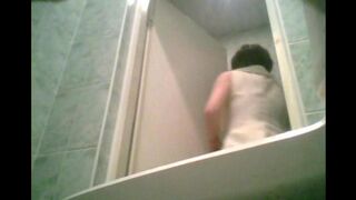 A hidden camera in the toilet captured a graduate peeing
