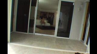 A sexy girl is having fun in the hotel room