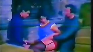 A man fucked two girls in this retro Italian porn video