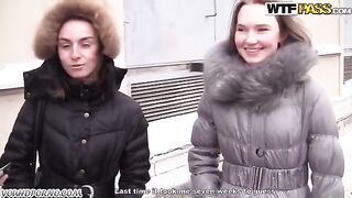 Two girls found a new guy at the car pickup spot