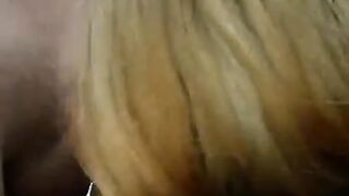 Winter street blowjob with a nice girl in stockings
