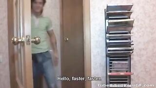 Young man shoots sex video with his amateur girlfriend in bed