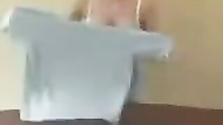 A chick with big milk teaches you how to work with her boobs