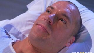 A patient was given a breast to suck by a hot nurse at the hospital