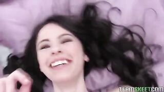 A passionate amateur brunette is fucking with her boyfriend on cam