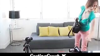 Skinny girl tries to succeed in porn casting