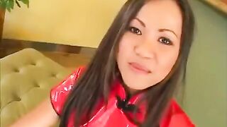 Korean woman does a blowjob for two guys in an eporn scene