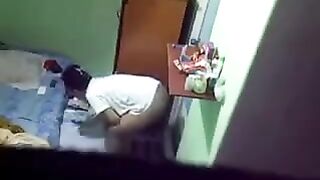 A girl was secretly fucked in her room with a hidden camera