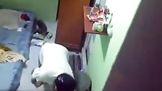 A girl was secretly fucked in her room with a hidden camera