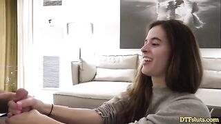 Fit slut Abbie Maley gets fucked hard by James Deen in a rough home sex tape