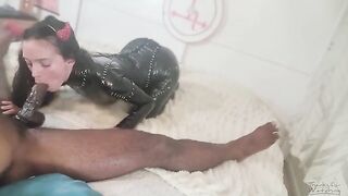 Petite Succubus drains the thick dick of a lucky guy