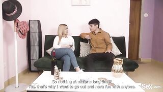 Blonde Latina Blanca gets her milk shot after a hot ride