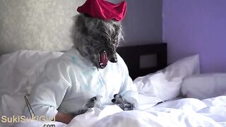 Petite red girl gets fucked by the Big Bad Wolf